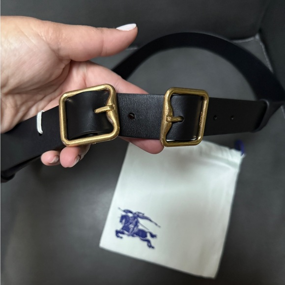 Burberry Black and Gold Leather Belt main image 8